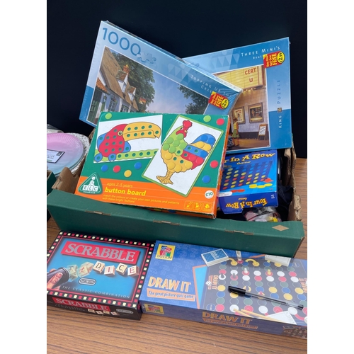 201 - A large mixed box selection with jigsaws, Scrabble etc#247