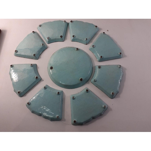 210 - A boxed Chinese enamel condiment tray within a wooden box 38 38cm approx. and also from Laos a decor... 