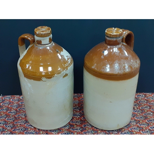 218 - VINTAGE! A pair of stoneware flagons by PEARSONS OF CHESTERFIELD, each standing 40cm approx.  One st... 