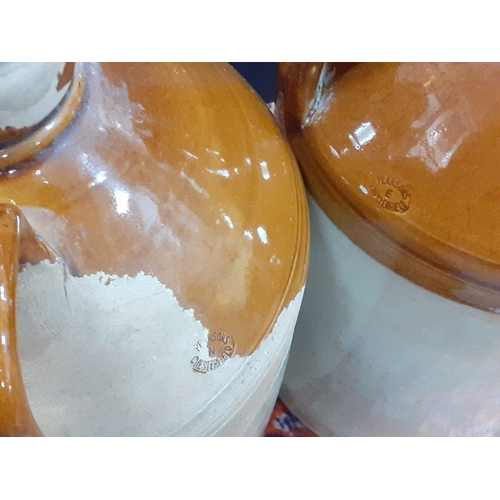 218 - VINTAGE! A pair of stoneware flagons by PEARSONS OF CHESTERFIELD, each standing 40cm approx.  One st... 