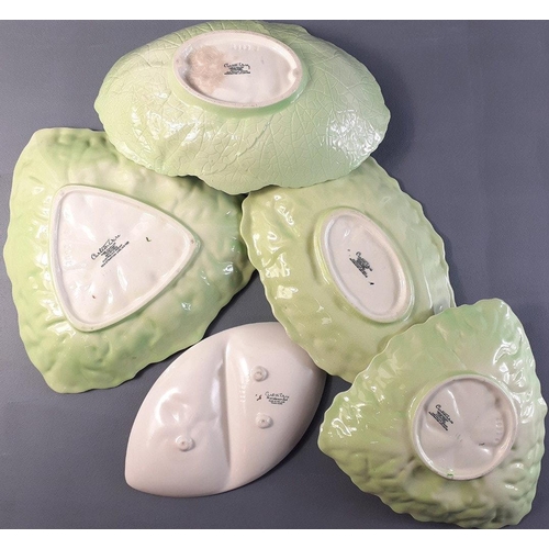 219 - Four pieces of CARLTONWARE cabbage style dishes and a hand-painted floral dish#267