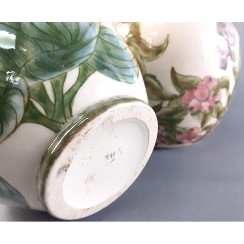 228 - Three COBRIDGE STONEWARE foxglove vases, tallest standing 19cm approx.  No damage#276