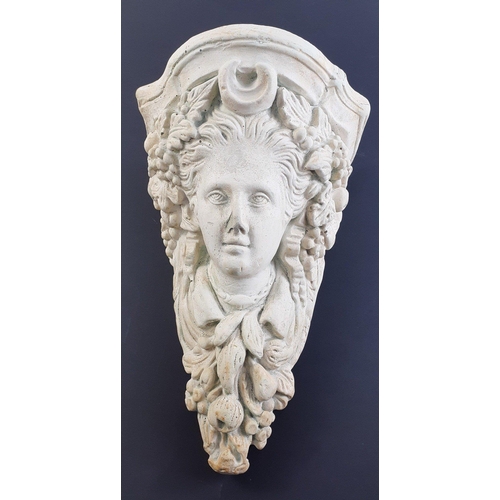 243 - BEAUTIFUL! - An attractive and well-sculpted plaster wall sconce depicting classical lady. 26cm tall... 