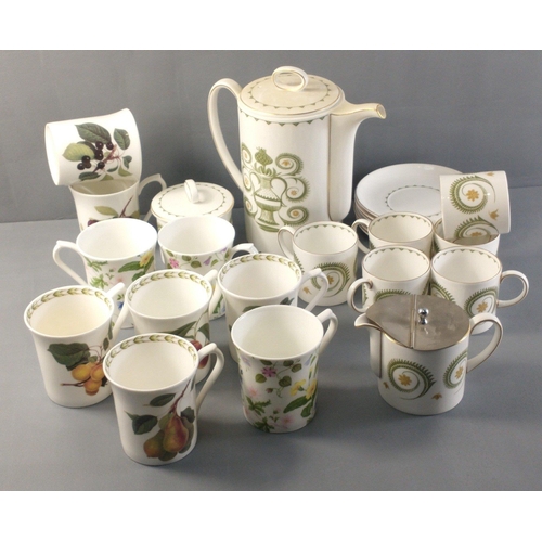 247 - A SUSIE COOPER coffee set with Assyrian motif comprising coffee pot, 6 coffee cans and saucers, suga... 