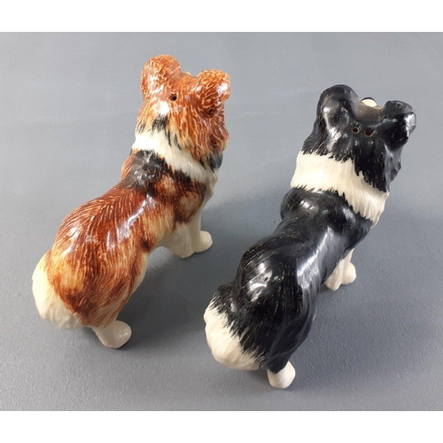 287 - VINTAGE BLUE WITCH made Rough Collie salt and pepper set - dimensions 10cm length x 7cm height appro... 