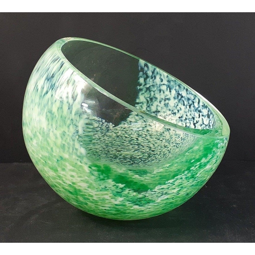313 - CAITHNESS glass bowl with mottled green effect. Approx 13cm across and in lovely condition.#364