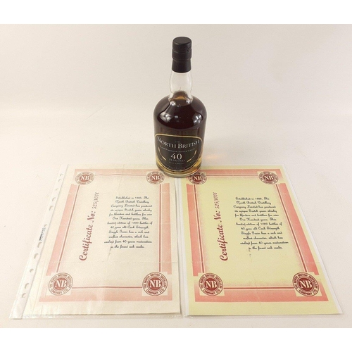 19 - The NORTH BRITISH 40 Year Old Cask Strength Single Grain. With certificate 525/1000. 70cl bottle#19... 