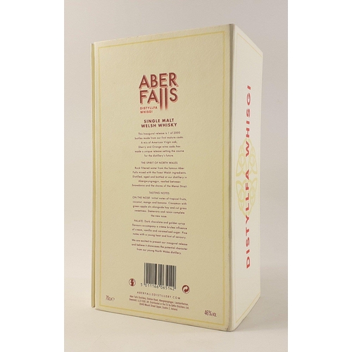 24 - An ABER FALL inaugural release 70cl bottle of Distyllfa Whisgi WELSH single malt whisky, limited edi... 