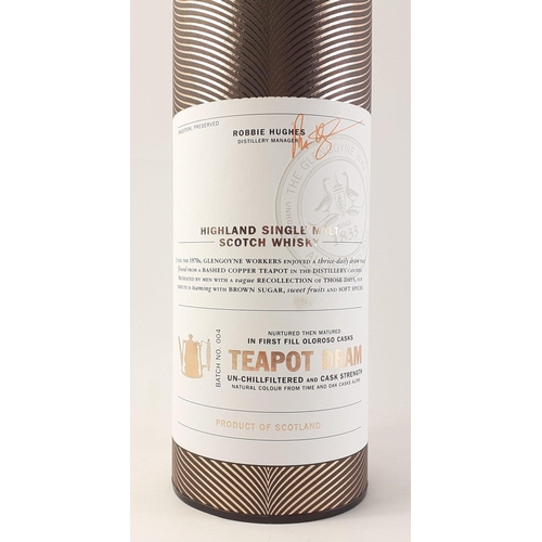 54 - GLENGOYNE Teapot Dram. Highland Single Malt. TEAPOT DRAM Batch No. 004 in tube 70cl.#54