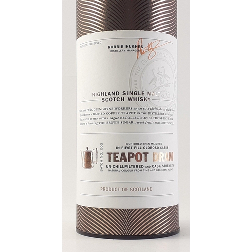 56 - GLENGOYNE Teapot Dram. Highland Single Malt. TEAPOT DRAM Batch No. 003 in tube 70cl.#56
