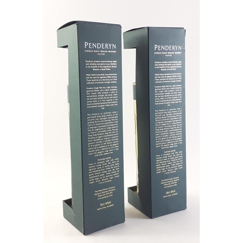73 - Two bottle of PENDERYN Single Malt Welsh Whisky PEATED 2 x 70cl in boxes#73