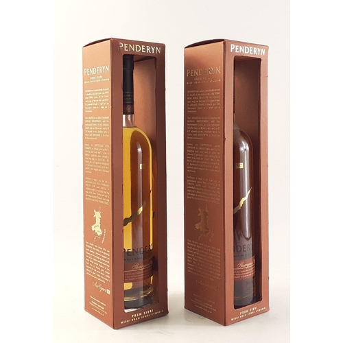 77 - Two bottle of PENDERYN Single Malt Welsh Whisky SHERRYWOOD 2 x 70cl in boxes#77
