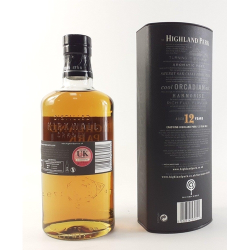 91 - A 70cl bottle of 12 year old HIGHLAND PARK single malt Scotch whisky in presentation box#91