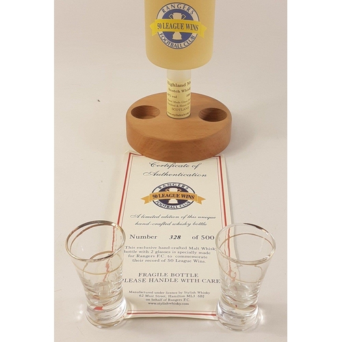 93 - RANGERS FC 50 league wins Scotch Whisky - N0 328/599 with certificate of Authentication.   A Highlan... 