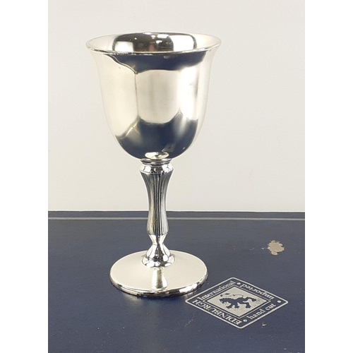 50 - Six stylish GRENADIER silver plated goblets in box.  Each 13cm tall.#55