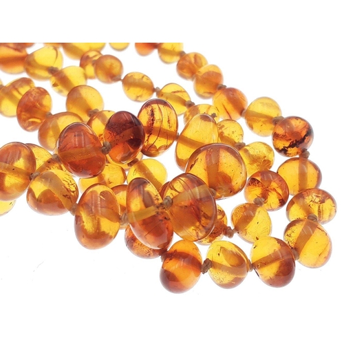 34 - A set of VINTAGE AMBER beaded necklace - length 50cm - gross weight 12.25g approx#6