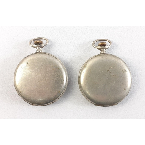 88 - Two wonderful TAVANNES Swiss BRAILLE pocket watches. Complete case, both with nice clean dials and h... 