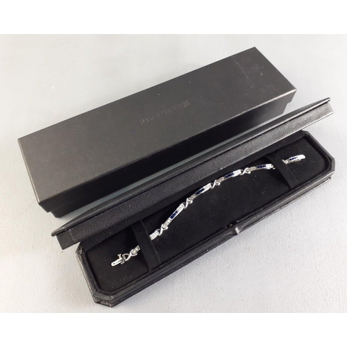 9 - PICCHIOTTI 750 stamped 18ct white gold bracelet encrusted with 36 diamonds and 18 sapphires.  A trul... 