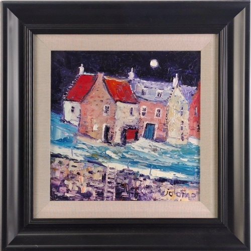 307 - Original oil on canvas framed and mounted by JOHN LOWRIE MORRISON (JOLOMO) 'CRAIL MOON 2010 dimensio... 