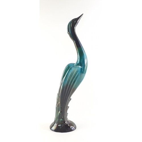 455 - A large and impressive BLUE MOUNTAIN pottery heron / crane 50cm tall approx. In good undamaged condi... 