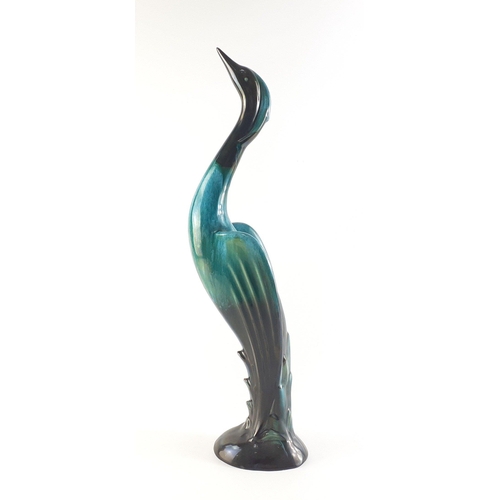 455 - A large and impressive BLUE MOUNTAIN pottery heron / crane 50cm tall approx. In good undamaged condi... 