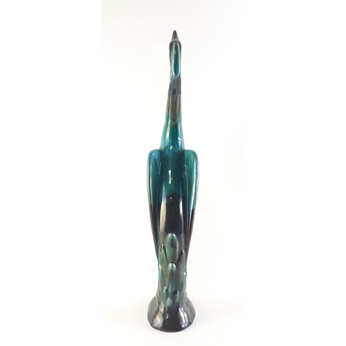 455 - A large and impressive BLUE MOUNTAIN pottery heron / crane 50cm tall approx. In good undamaged condi... 