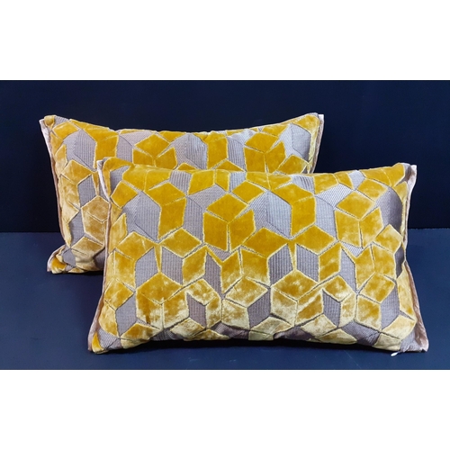 Two DESIGNERS GUILD Fitzrovia Ochre cushions, measure 50 x 30cm approx#643