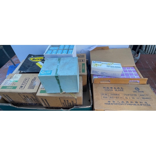 321 - Peebles High School fund raising - A large tray to include a HUGE AMOUNT of assorted laboratory cove... 