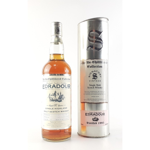 113 - A 70cl bottle of EDRADOUR 10 year single Highland malt Scotch whisky, distilled 1995, bottled 2005. ... 