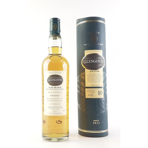 116 - A 10 year old GLENGOYNE single malt whisky in original tube.  70cl in good condition#119