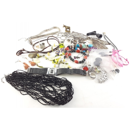 74 - A fine collection of fashion jewellery. Rings, earrings, a watch and others. A great wee lot!#75