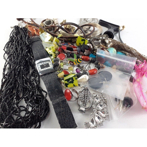 74 - A fine collection of fashion jewellery. Rings, earrings, a watch and others. A great wee lot!#75