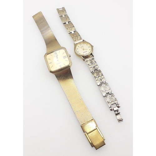 85 - A ROTARY Quartz classic watch bracelet A/F.  Not currently running, may require battery. Also a CRM ... 
