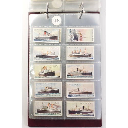 93 - An album in slipcase of tobacco cards containing complete set of WILLS railway engines from 1924, co... 