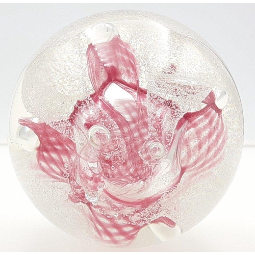 96 - CAITHNESS glass paperweight etched 'Congratulations' to base. 8cm approx and in good undamaged condi... 