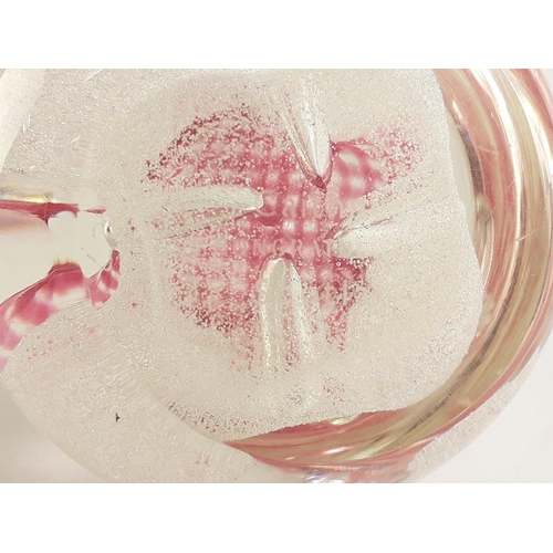 96 - CAITHNESS glass paperweight etched 'Congratulations' to base. 8cm approx and in good undamaged condi... 