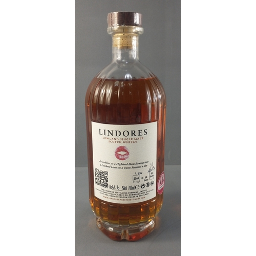 104 - LINDORES Lowland Single Malt Scotch Whisky.  LADIES LIPS PRIVATE CASK bottled by Mary Bryson.  700ml... 