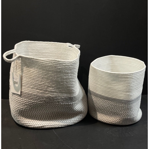 237 - XMAS GIFTING IDEAS! -TWO handmade recycled cotton collection handled laundry bags - largest 40cm tal... 