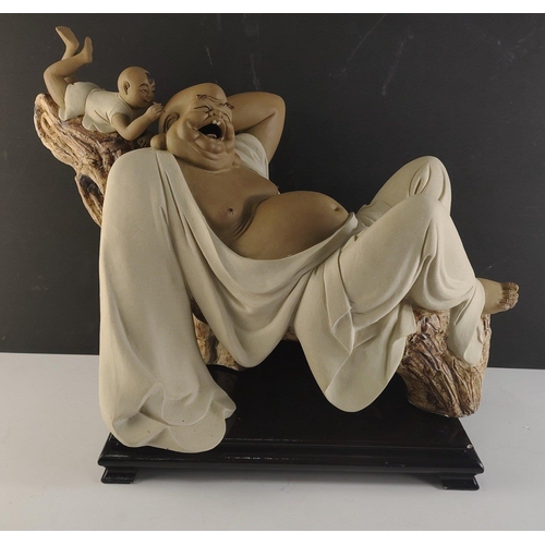 156 - Stunning original FOSHAN porcelain BUDDHA with child. A beautifully sculpted Shiwan original Foshan ... 