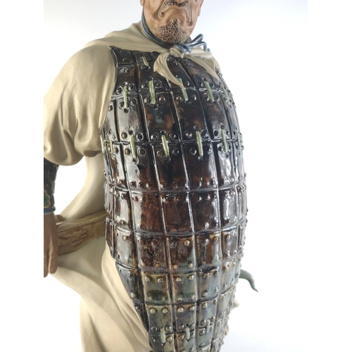 159 - AGE Original SHIWAN porcelain warrior with fine detail and fully glazed. In superb condition. Foshan... 