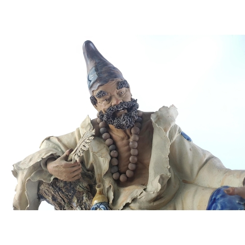 160 - Hand-made original SHIWAN JIGONG MONK with very fine detail and extremely fine porcelain detail in t... 