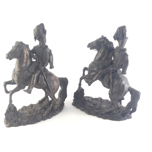 168 - A pair of HEREDITIES Light Brigade soldiers on horseback each standing 30cm approx#175