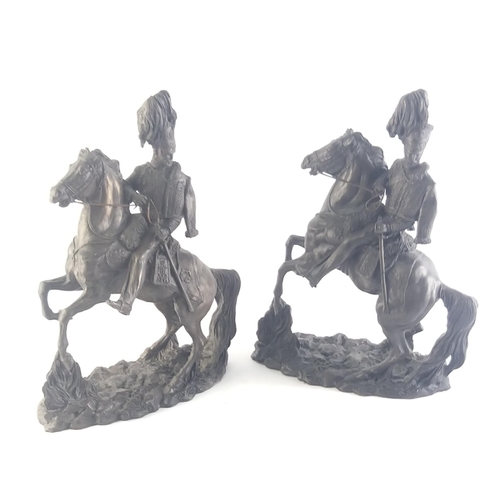 168 - A pair of HEREDITIES Light Brigade soldiers on horseback each standing 30cm approx#175