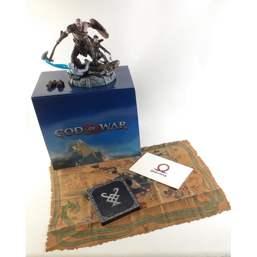 373 - SONY PS4 GOD OF WAR Collectors Edition which includes figurine, game disc, premium steel book etc. I... 