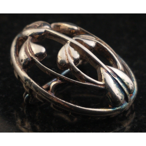 77 - A CHARLES RENNIE MACKINTOSH inspired silver brooch, 30mm approx.  Weight 6.8g approx#78