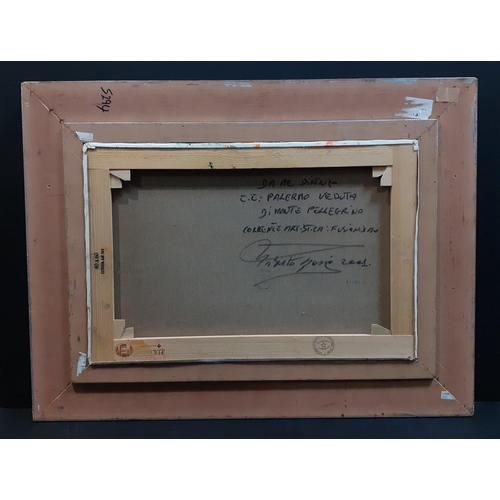 174 - Artist ROBERTO MASIA original oil on canvas by the Italian artist - View of Monte Pelligrino - dimen... 