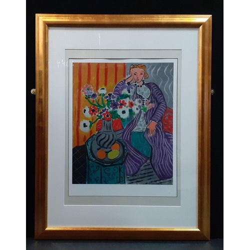 175 - FABULOUS framed & mounted HENRI MATISSE La Robe Violette et Anemones'  Edition No 4 GOUTTELETTE,... 