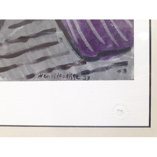 175 - FABULOUS framed & mounted HENRI MATISSE La Robe Violette et Anemones'  Edition No 4 GOUTTELETTE,... 