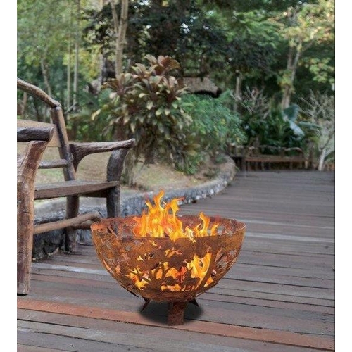 303 - XMAS GIFTING IDEAS! Fancy Flame ESSHART DESIGN new in the box FIRE PIT laser cut rust effect. 60cm a... 