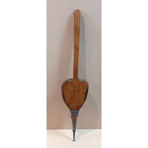 240 - A stylish large and impressive pair of bellows.  Approx 110cm long. Some wear and a tear to the leat... 